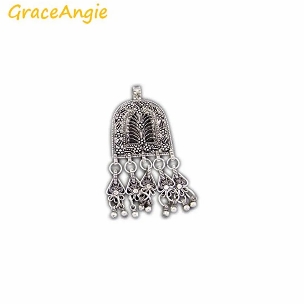 GraceAngie 3pcs Wholesale Vintage Silver Color Pendants Zinc Alloy Bohemian Tassels Earring Jewelry Making Charms Suspension | Украшения и