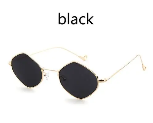 gold black Маленькие треугольные очки, Ретро стиль, мужские, фирменные, дизайнерские, оттенки для женщин, очки для вождения, золотые, черные, унисекс, солнцезащитные очки, lunetes - Цвет линз: gold black