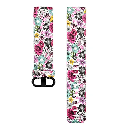 classic flower 15 цветов, модный спортивный ремешок для Fitbit Charge 3, ремешок для смарт-часов, сменный ремешок для мужчин с Т-образным принтом, силиконовый ремешок для мужчин и женщин, браслеты - Цвет: classic flower
