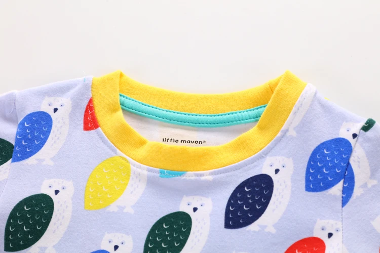 Little maven/брендовая одежда для детей; Новинка года; осенняя одежда для маленьких девочек; Хлопковое платье трапециевидной формы с принтом совы для девочек; S0249