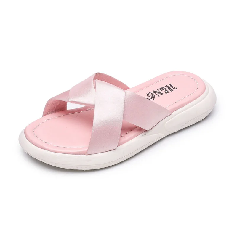 CUZULLAA/Детские летние шелковые пляжные шлепанцы Сандалии с перекрестными