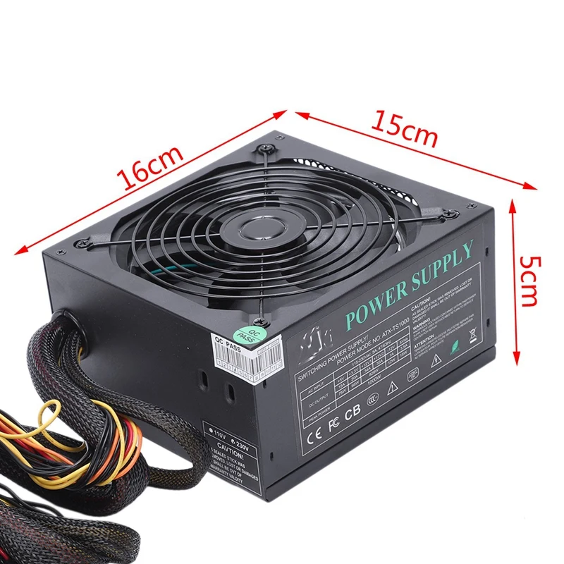 165-260V Max 1000W Power Supply Psu Pfc 14Cm Silent Fan 24Pin 12V Pc Computer Sata Gaming Pc Power Supply For Intel For Amd Co
