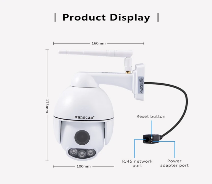WANSCAM HW0054 1080 P HD Wi Fi Открытый IP Камера 5 раз Оптический зум P2P обнаружения движения