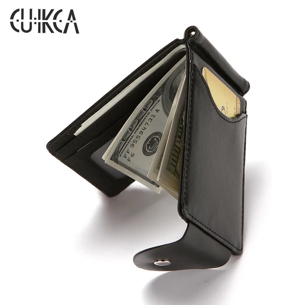 Men Wallet Purse Ultrathin Slim Wallet Mini Hasp Leather Wallet Business Id Credit Card Case