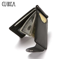 cuikca south korea style money clip men wallet purse ultrathin slim wallet mini hasp leather wallet business id credit card case