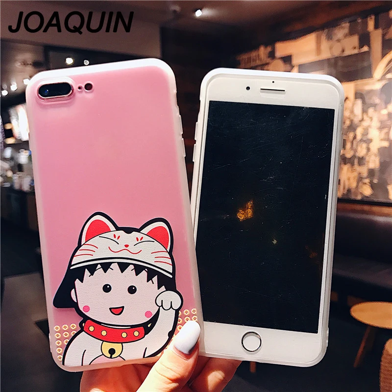 Japan Cartoon Soft TPU Back Cover Crayon Shin-chan Cute Lovely Girl Pink Phone Case for iPhone 8 6 Plus/6s Plus 6s 7/7 X |