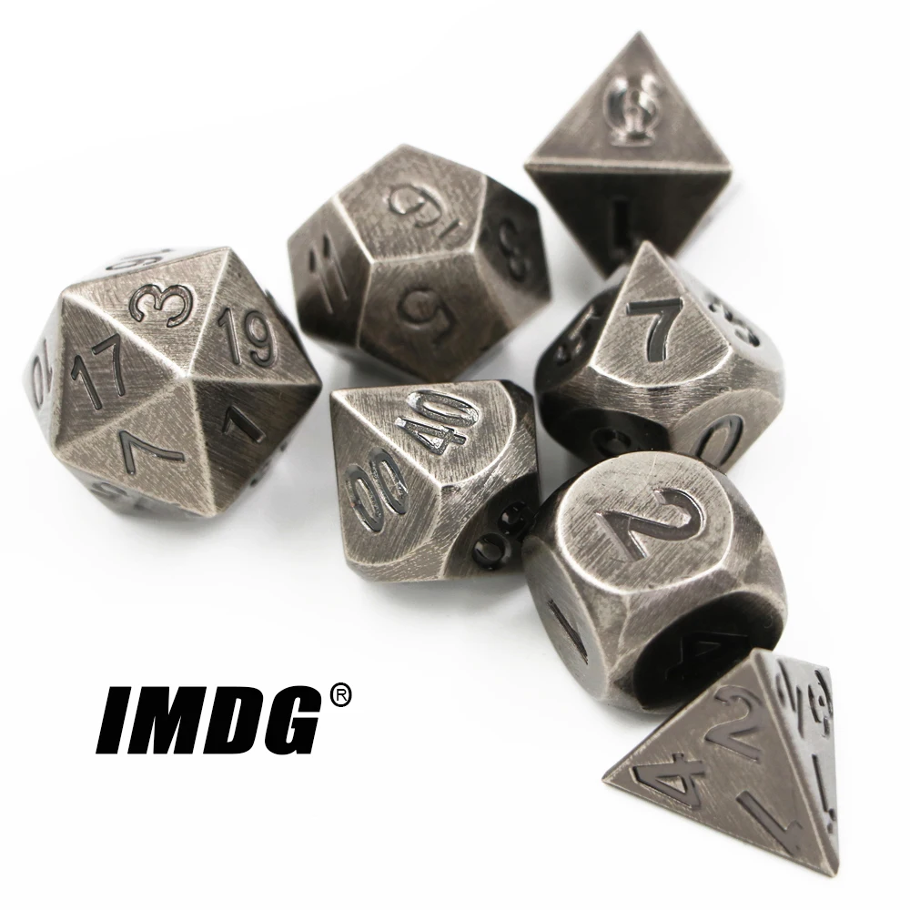 IMDG 7 шт./компл. креативная РПГ игра игральные кости многогранные металлические DND