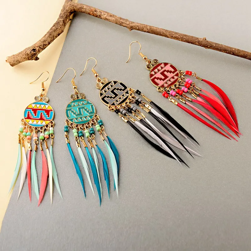 2019 египетские многоцветные богемная Кисточка Серьги для женщин Jhumka индийские