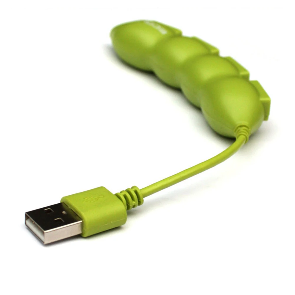 Мультфильм горох Овощной внешний 4-Порты и разъёмы USB 2,0 концентратор Зарядное устройство для передачи данных кабель сплиттер Мощность зарядный адаптер для ноутбук компьютер ПК