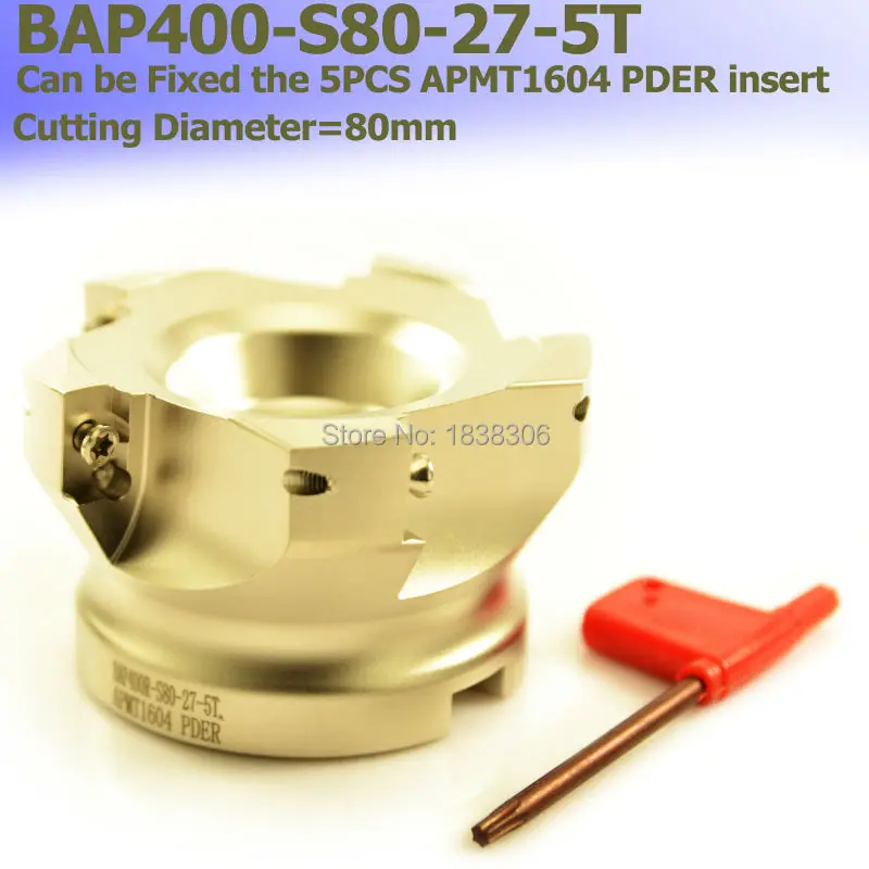 

1pcs Face Mill BAP 400R -80-27-5T Shoulder Face Mill Head , 90 Degree Right Angle CNC Milling Cutter, For APMT1604