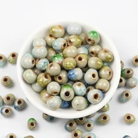 jhnby 100pcs chinese ceramic beads 6810mm round spacer porcelain loose beads for jewelry bracelets pendants making diy finding