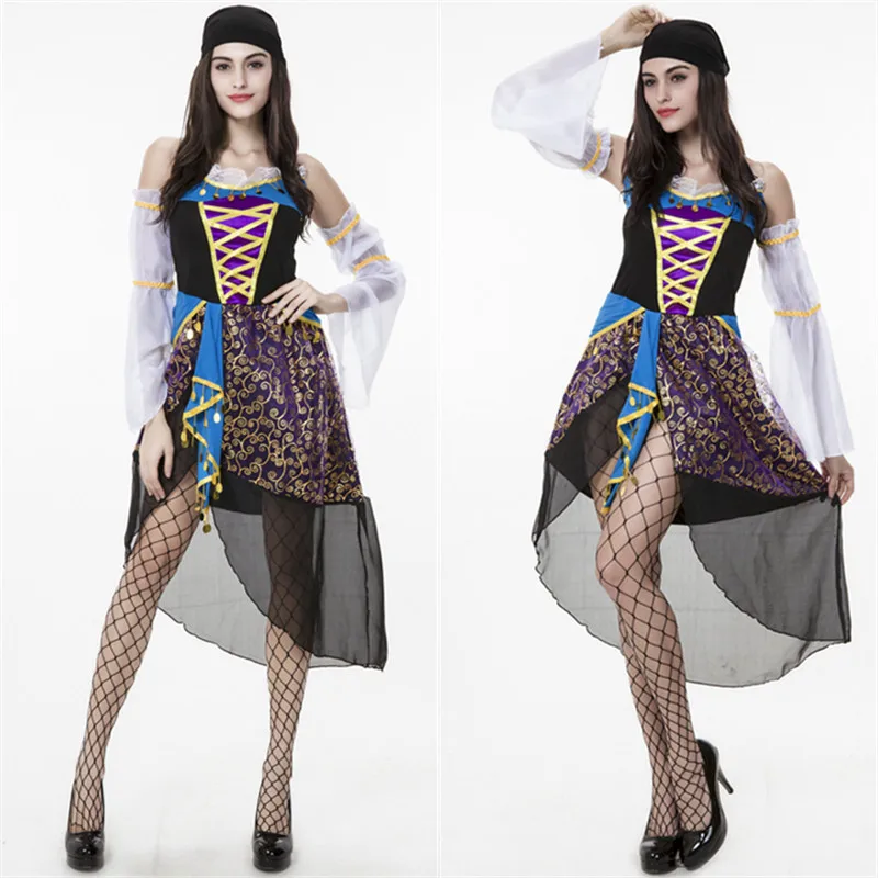 Костюм цыганского астрологера для женщин красивое богемное платье миди