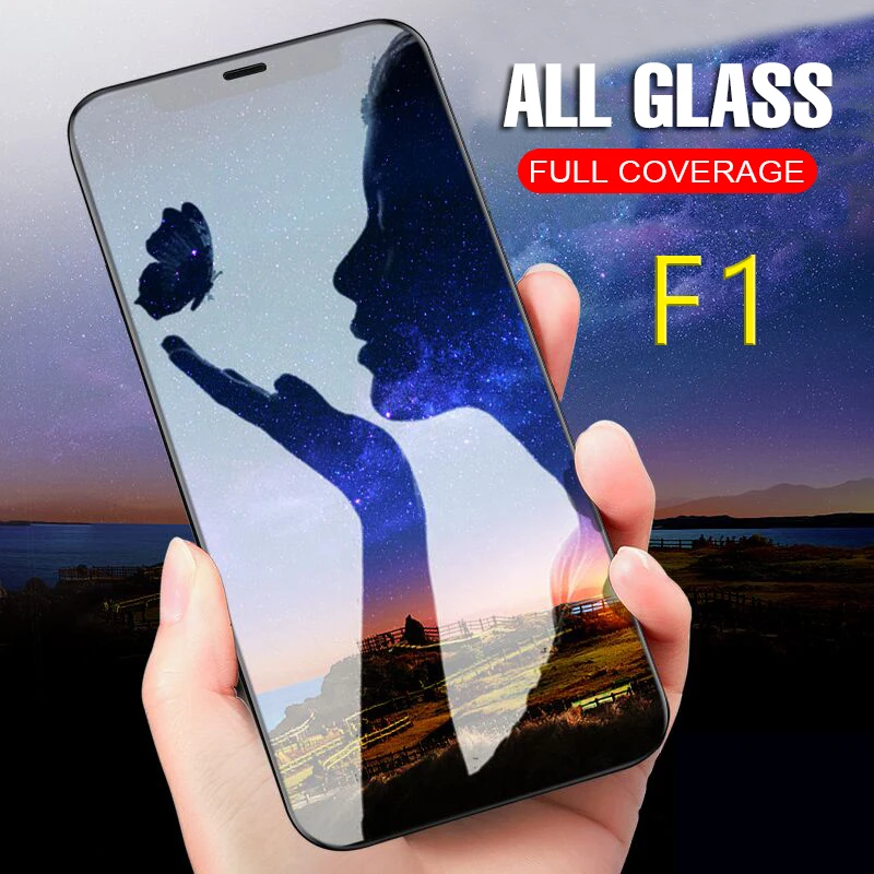 Case Pocophone F1 Full Cover For Xiaomi Pocophon Poco Phone F 1 1f Tempered Glass Safety Tremp Screen Protector Film 9h | Мобильные