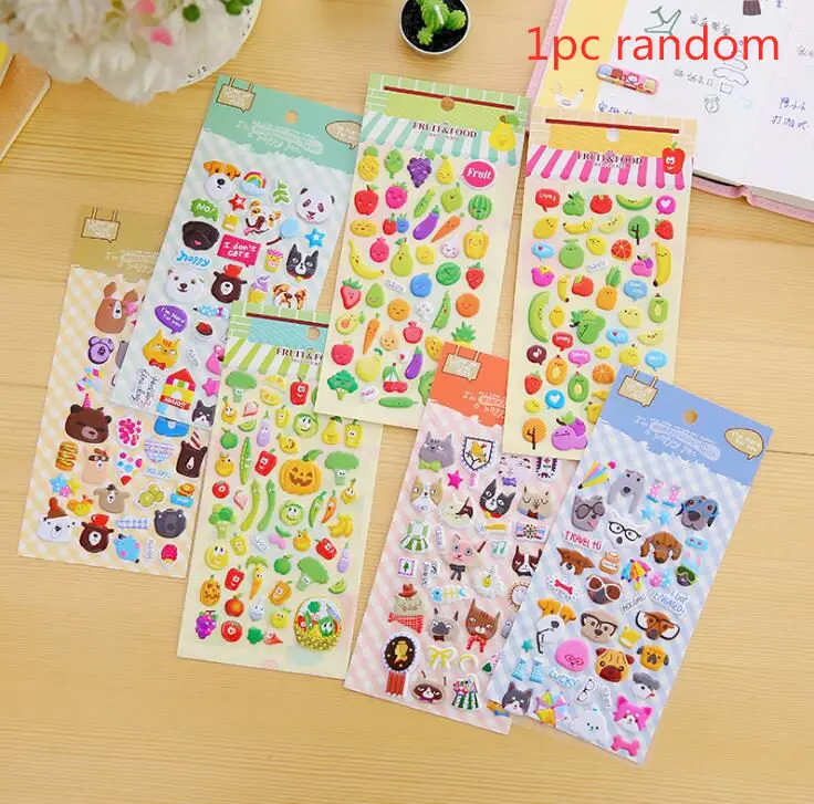 1PCS RANDOM 6 листов/Партия DIY Красочные животные кролики kawaii наклейки дневник планировщик Журнал Бумага для скрапбукинга альбомы фото украшения - Цвет: 1PCS RANDOM