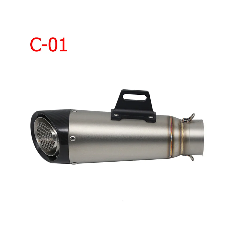 ZSDTRP 60mm Inlet Motorcycle Exhaust Pipe Muffler SC GP Escape Exhaust Mufflers Titanium Alloy Exhaust Pipe - Цвет: C-01