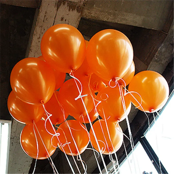 Orange 100/50 шт./лот, воздушные шары на день рождения, 8 дюймов, латексные шары, золотые, красные, розовые, синие жемчужные шары для свадебной вечеринки, детские игрушки, воздушные шары - Цвет: Orange
