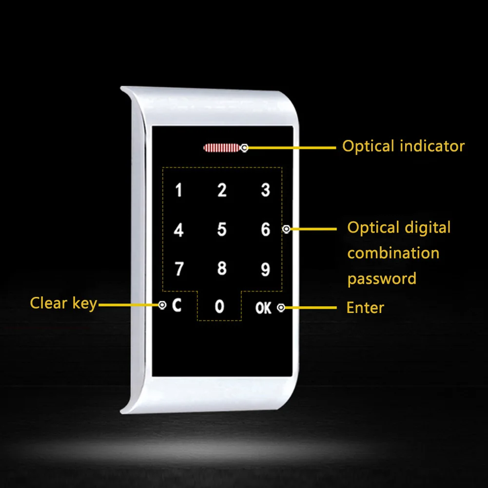Backlight Zinc Alloy Password Lock Cabinet Digital Smart Home Code Security Protection Touch Keypad Anti Theft Durable Drawers |