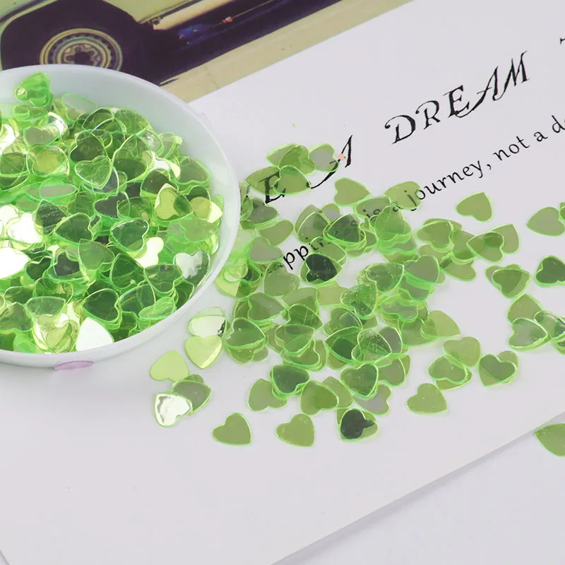 10 г/лот 6 мм Сердце Любовь ногтей Sequin Блеск для Craft DIY слизь пайетками ногтей маникюр, свадебный Декор lentejuelas