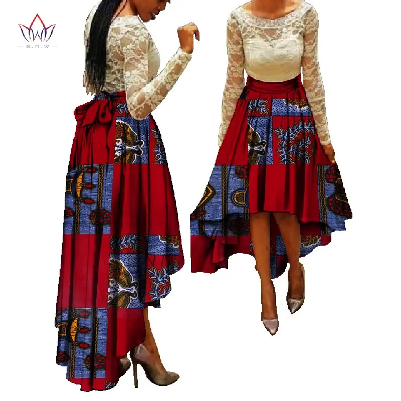 Новый стиль 2019 африканская юбка для женщин Базен Riche Заказная плиссированная