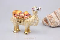 camel standing box enamel figurine with crystals trinket pill jewelry box pewter camal display craft display boxes