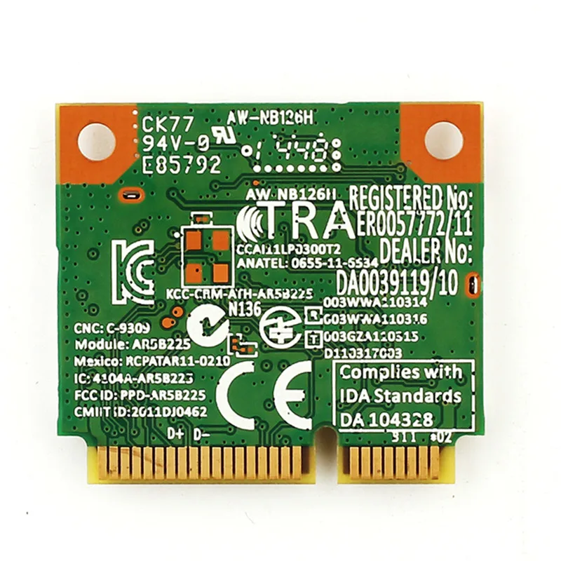 Atheros AR5B225 WI-FI Беспроводной Bluetooth BT 4,0 Половина MINI PCI-E Wlan карты лучше, чем 1030 6235 6230 150 M Ноутбук сетевой адаптер