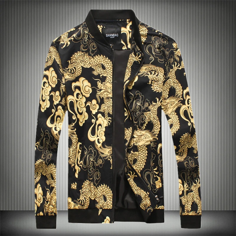 

XingDeng spring autumn Super Cool Men's Chinese Style Jacket With Dragon Embroidery Male Casual Fashion cotton top Coat plus 5XL