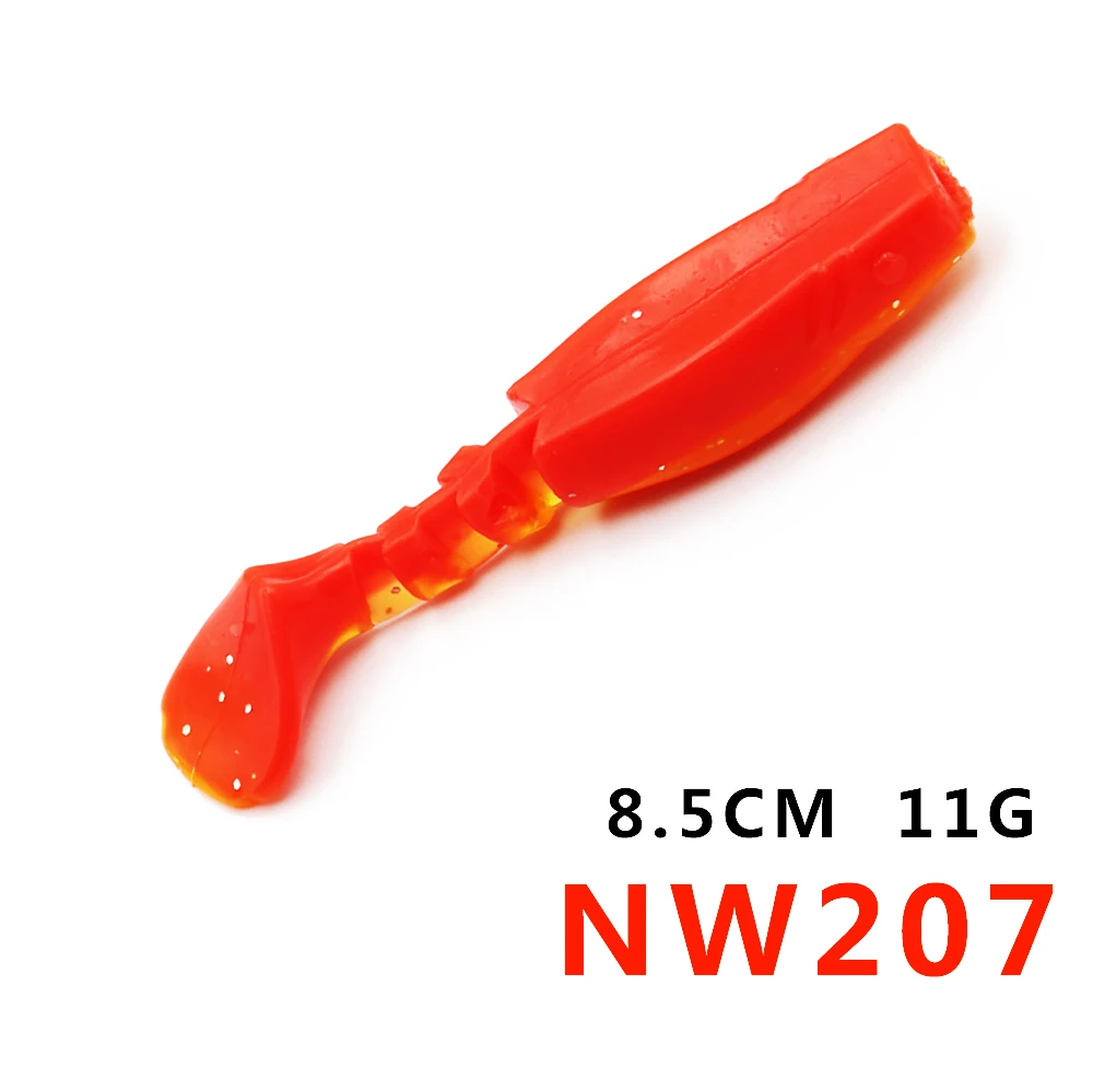 8.5cm11gNW207 Bassland мягкие пластиковые приманки рыболовные приманки для зимней рыбалки T-хвост 7,5-8,5 см 7-11g 10 видов цветов 4-5 шт./пакет Для Бас окунь Щука - Цвет: 8.5cm11gNW207