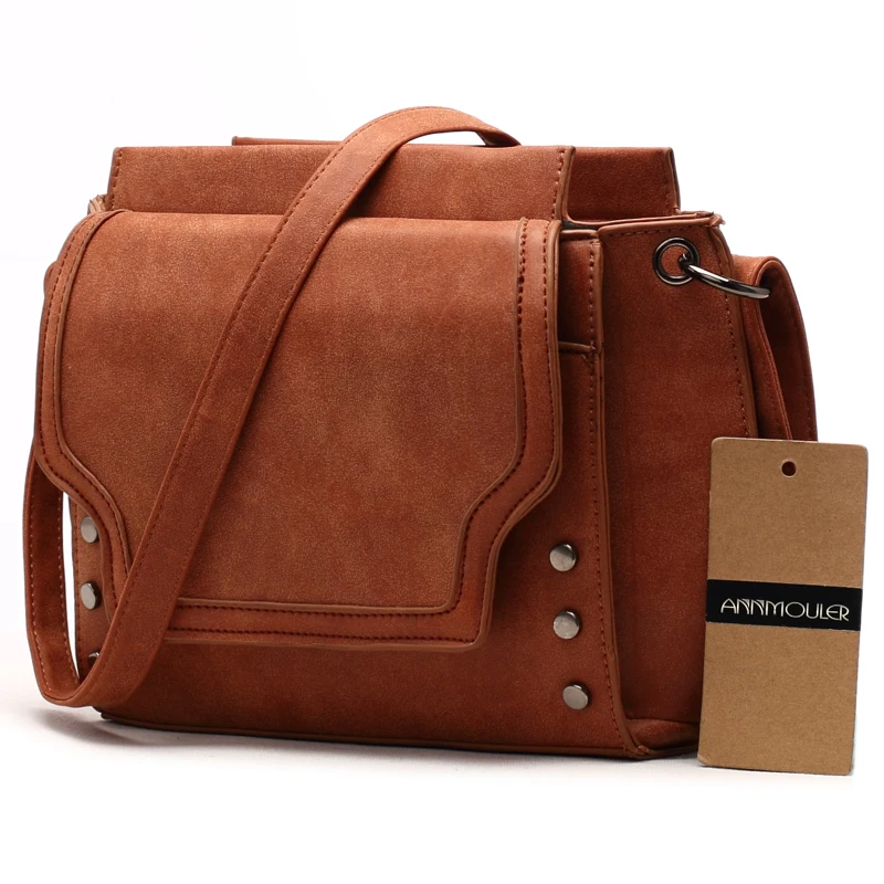 Annmouler Brand New Women Bags Pu Leather Designer Shoulder Bag Casual Crossbody Messenger for Ladies Solid Color Handbags | Багаж и сумки