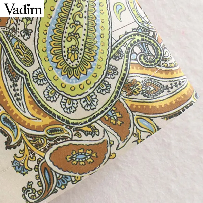 Женское элегантное платье vadim с принтом пейсли мини-платье без рукавов с круглым вырезом прямое Стильное женское повседневное уютное стильное платье vestidos QC524