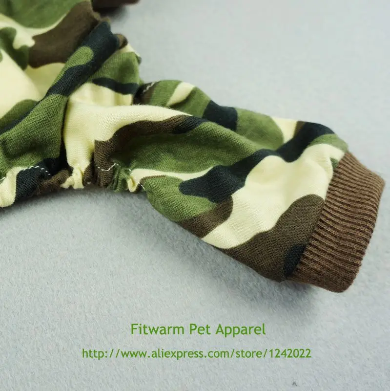 Fitwarm стильная армейская зеленая камуфляжная рубашка для собак комбинезон