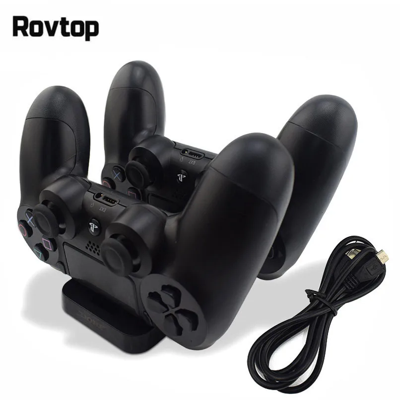 Rovtop Dual usb зарядная док станция Подставка для PS4 playstation 4 игровой контроллер