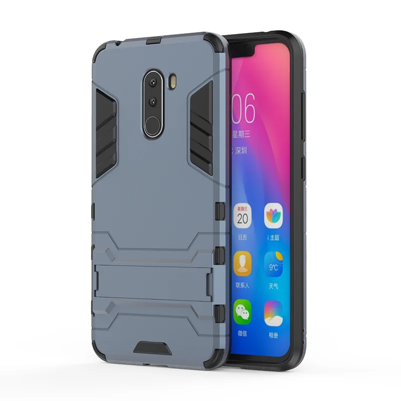 dark Yuetuo роскошный защитный чехол для xiaomi mi Pocophone poco F1 F 1 Гибридный ударопрочный чехол для телефона из ТПУ Жесткий Чехол для задней панели чехол etui f1 - Цвет: dark