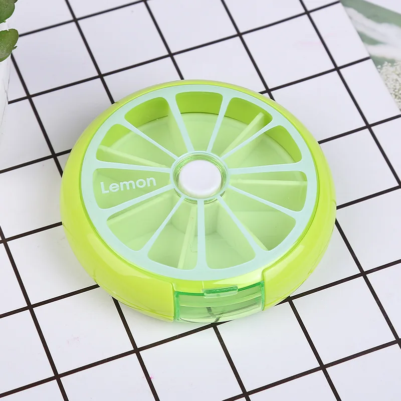 Green Кухонный инструмент Friut Lemon 1 шт. 7 дней в неделю таблетки, капсулы, медицинский препарат коробка контейнер для хранения таблеток коробка разветвители таблетки кухонный Органайзер - Цвет: Green
