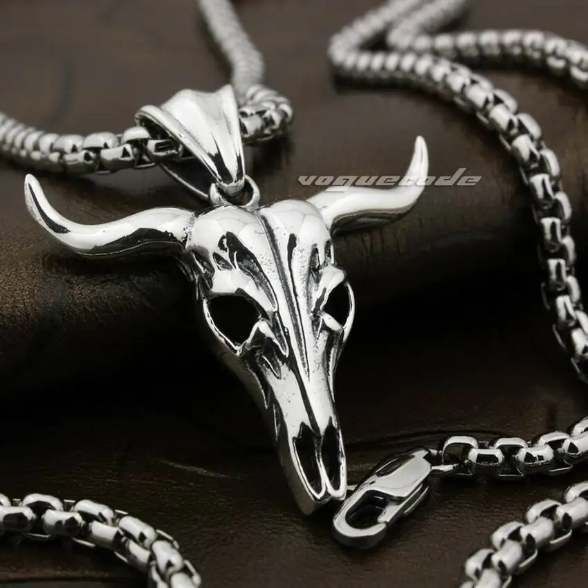 LINSION высшее качество Очаровательная большая фотолампа серебряная 8B004|biker pendant|buffalo
