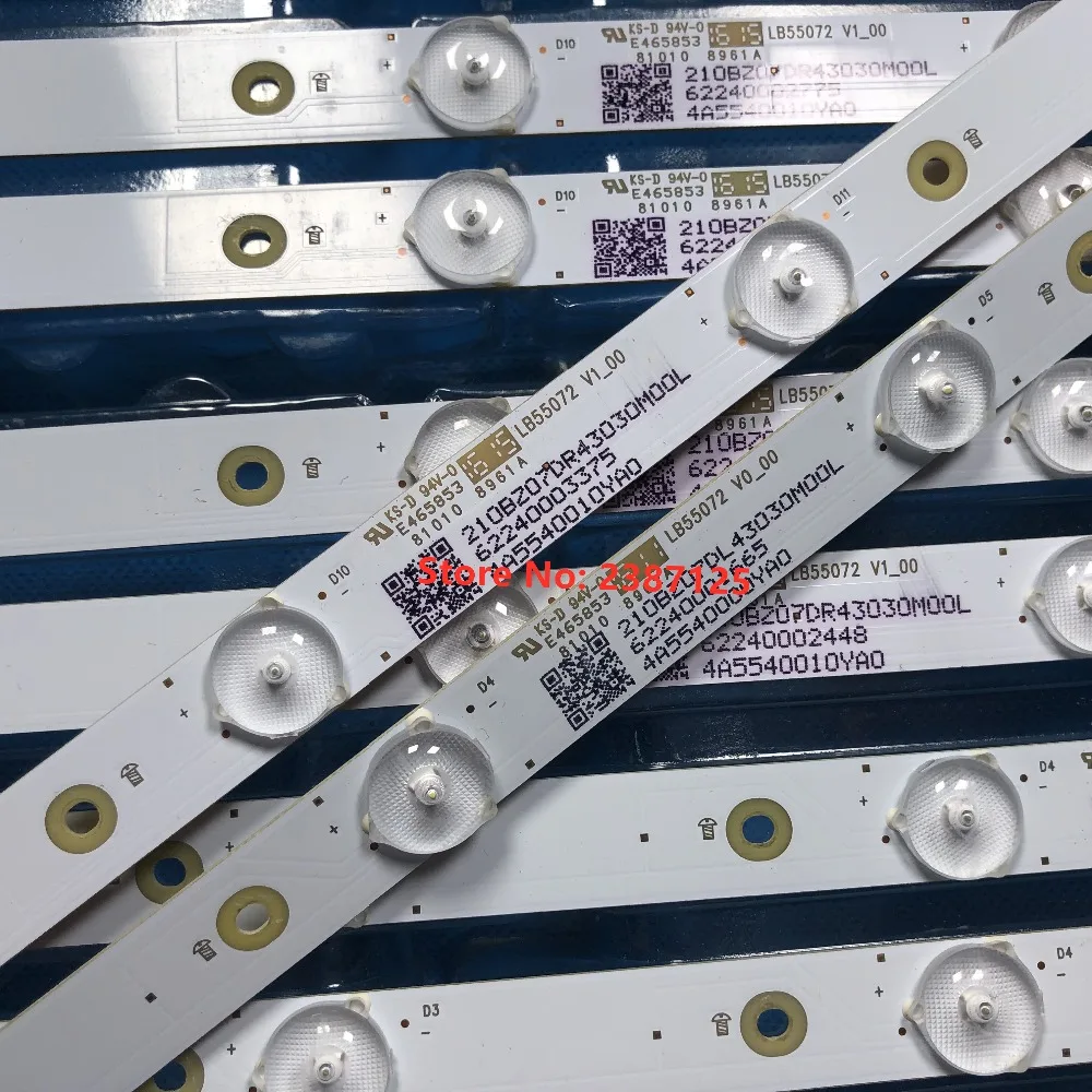 14 шт. светодиодный полосы подсветки для Ph ilps 5" tv 55PFF5701/T3 LB55072 55PUS6501/12 TPT550U2 EQLSHA. G GJ-2K16-550-D714-V4-L TPT550J1