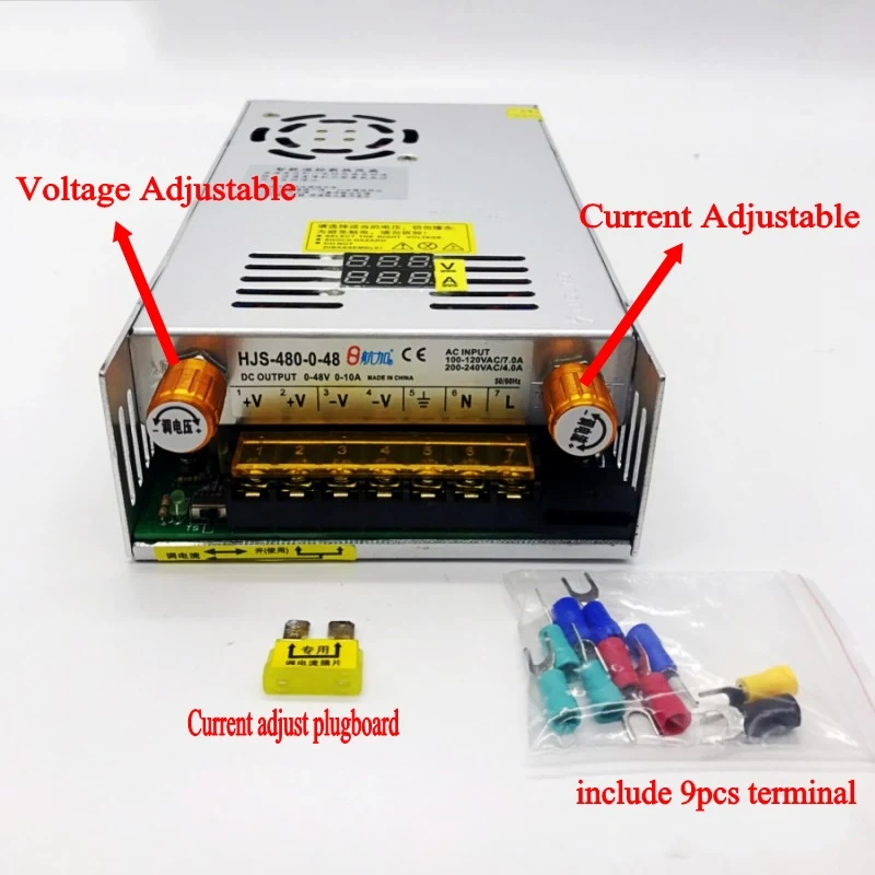 Регулируемый DC 0-12 V 24 v 36 v 48 v 60 v 80 v 120 v 480 W цифровой дисплей Ток Напряжение переключатель Регулируемый источник питания светодиодный лазерный драйвер