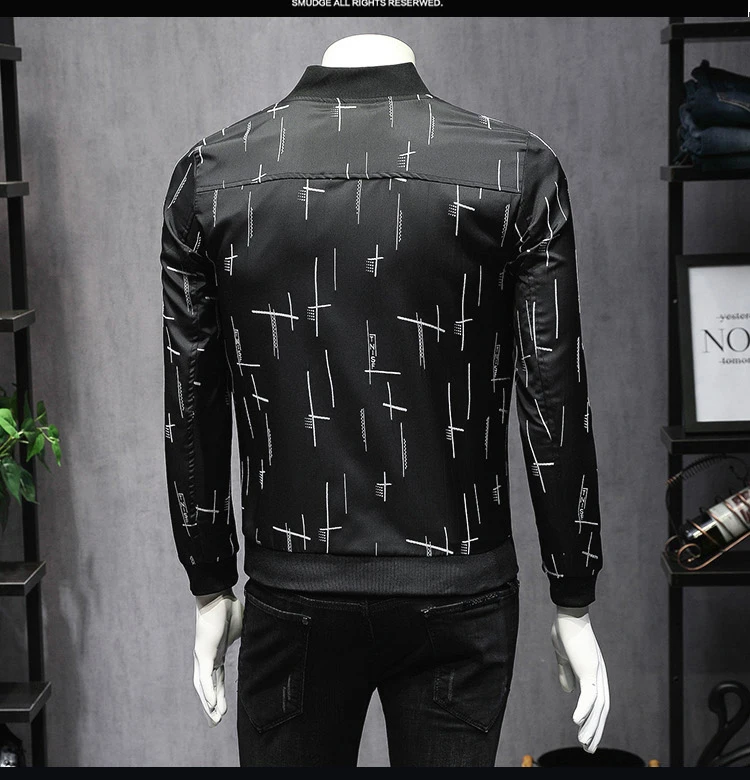 Весенняя мужская куртка с буквенным принтом,, приталенная, Casacas Para Hombre, большой размер, 5xl, умная, повседневная, Jaqueta Masculina, стимпанк