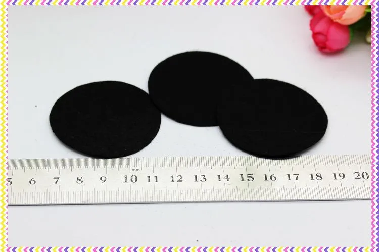Черный и белый цвета войлок круглые лоскуты hairbow украшение «сделай сам» оптом от производителя с фокусным расстоянием 25 мм и 50 мм D434