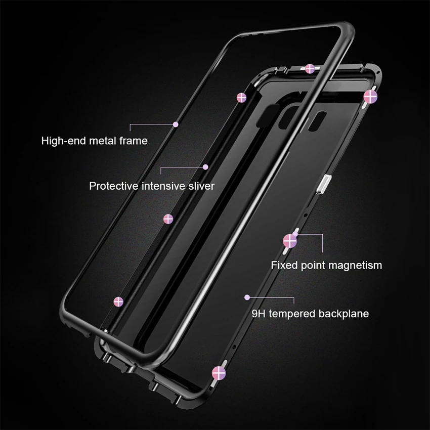 Роскошный Магнитный чехол для samsung Galaxy S7 край S8 S9 Plus Note 8 9 J4 J6 плюс металлическая
