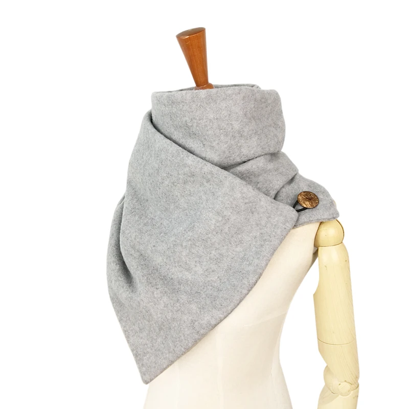 light gray Leo anvi, модный бренд, Дизайнерские шарфы для женщин и мужчин, теплая мягкая маска для шеи, одноцветная, с петлей на кнопках, унисекс, mujer, bufend femme - Цвет: light gray