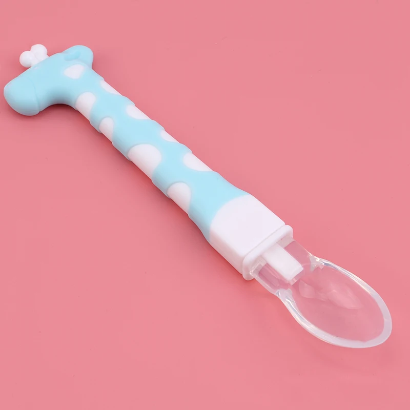1PC 2020 Latest Style Baby Cute Cartoon Spoon With Travel Safe Toddler Child Feeding Training Easy To Hold Heat | Мать и ребенок
