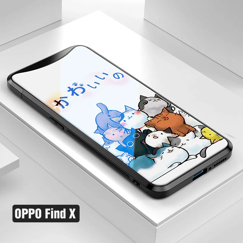 YDMM Чехол VPOWER OPPO Find X из закаленного стекла для OPPO Find X Чехол 6,42 ''чехол s роскошный цветной бампер FindX Fundas - Цвет: YDMM