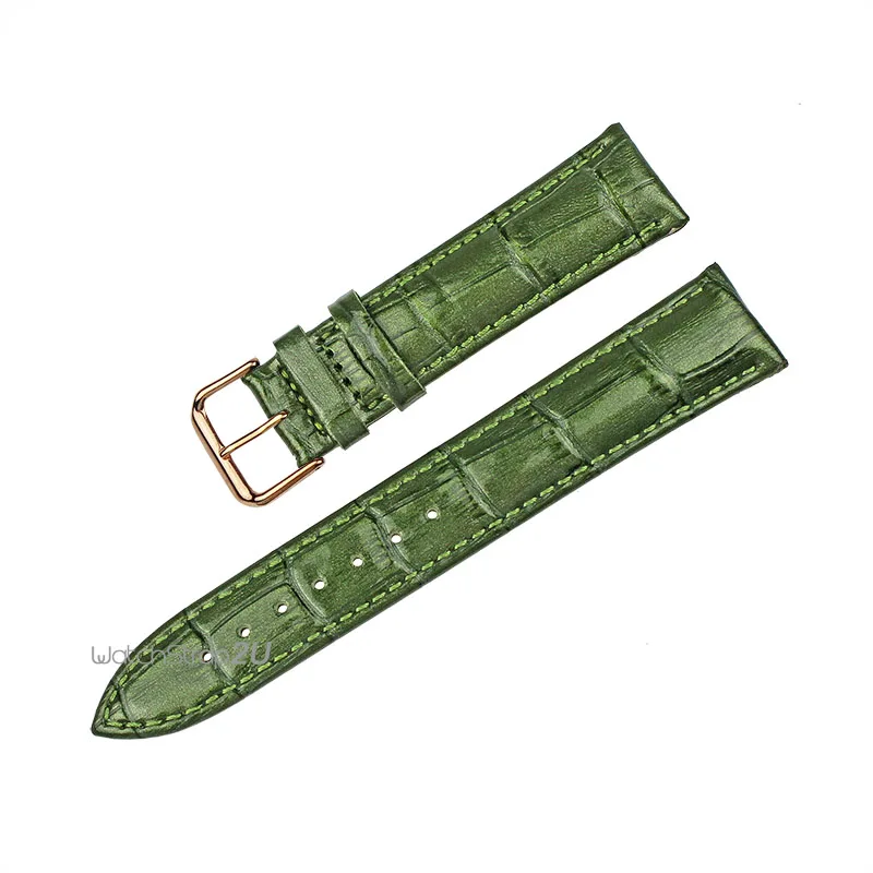 Черный/коричневый/зеленый ремешок из натуральной кожи розового золота пряжка 18