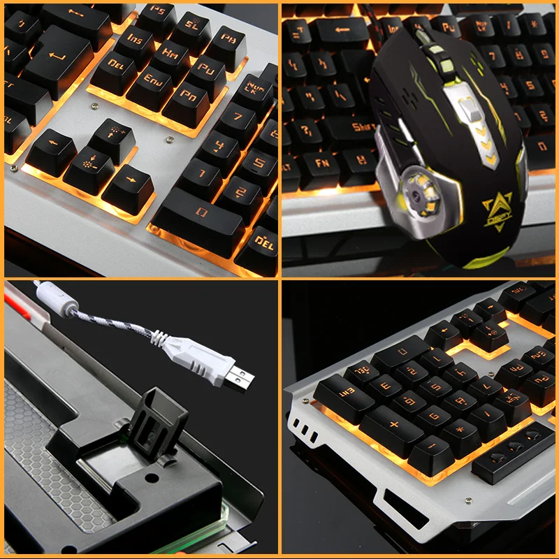 Проводная USB клавиатура с подсветкой 6 кнопок 3200 DPI|keyboard mice|mouse gamer keyboardwired keyboard mouse |