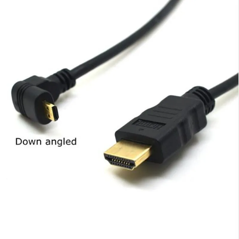 Micro HDMI совместимый вверх и вниз угловой к hdmi кабелю позолоченный 3D 4K 1080p MicroHDMI