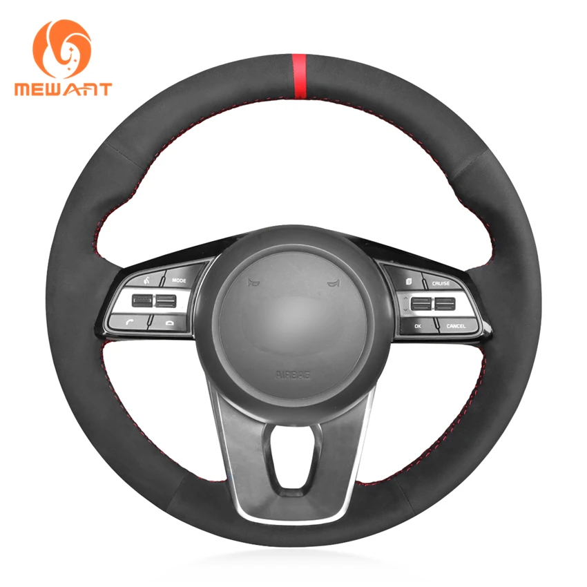 MEWANT сшитый вручную черный синтетический замшевый чехол на руль для Kia K5 Optima Cee 'd