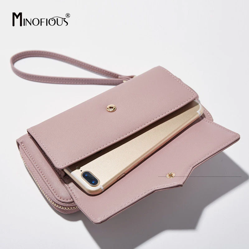 Кошелек MINOFIOUS Женский длинный из искусственной кожи|Женские кошельки| |