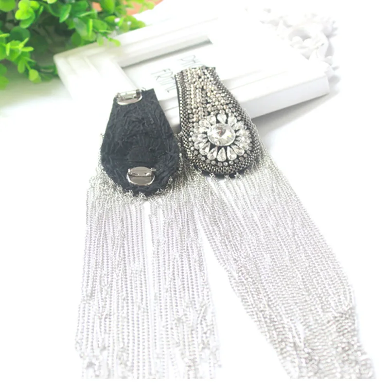 2 шт. брошь на плечо с кисточкой и стразами|Значки| |