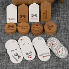 Различные бумажные подарочные бирки, 100 шт., бирки для упаковки подарков из крафтовой бумаги, бирки ручной работы с любовью для DIY подарочной коробки, бирки для конфет, кексов, ручной работы