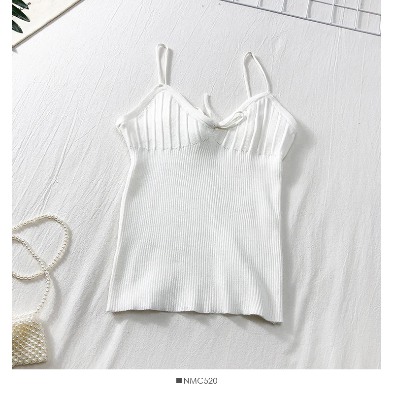 Летняя женская Calsual Camis со шнуровкой женский укороченный топ на тонких бретельках